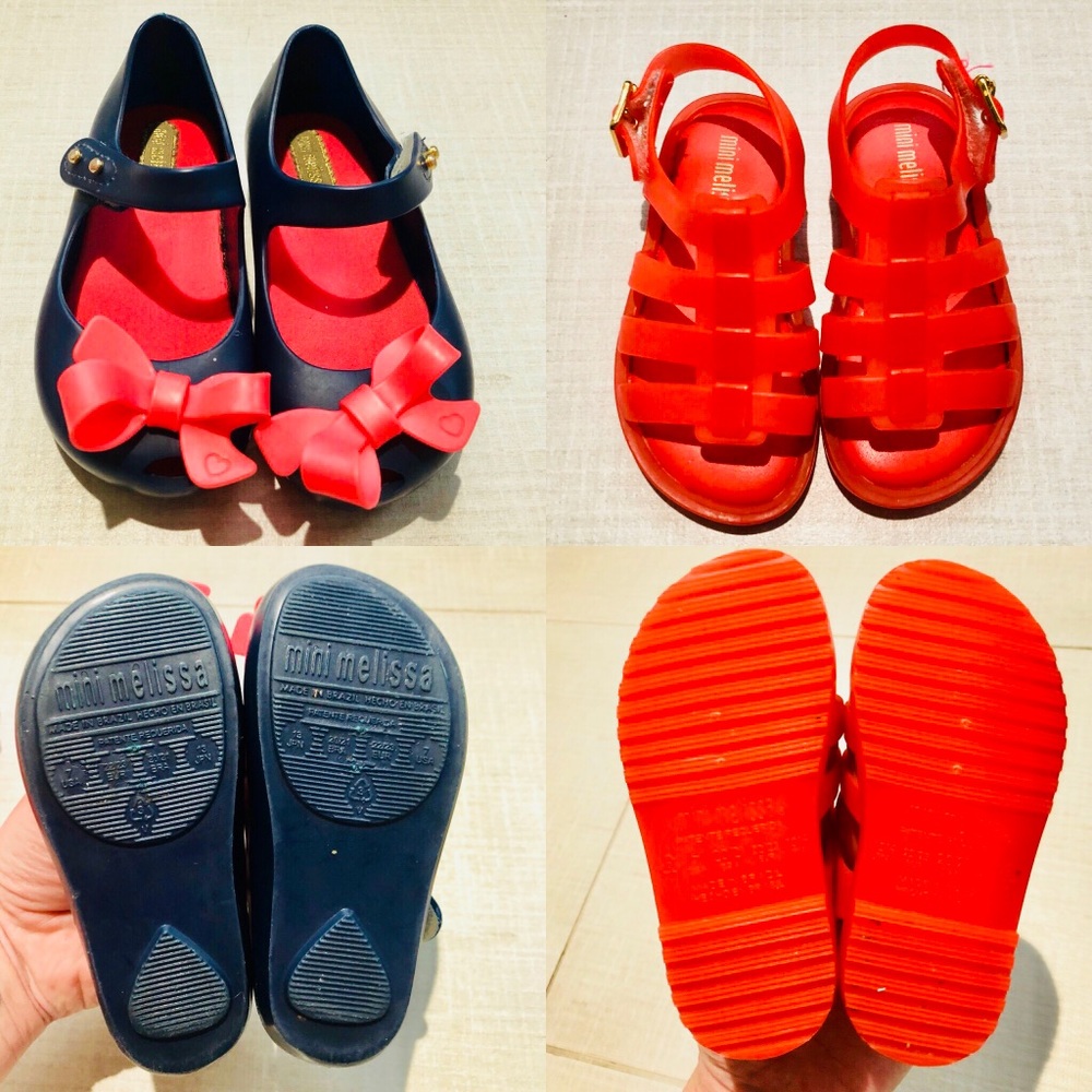 2 pairs of Mini Melissa & Me Toddler Size 7 Shoes